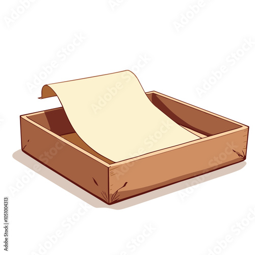 Vector illustration of document tray with papers