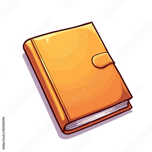 Vector illustration of brown leather notebook