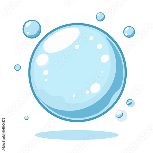 Vector illustration of floating soap bubble