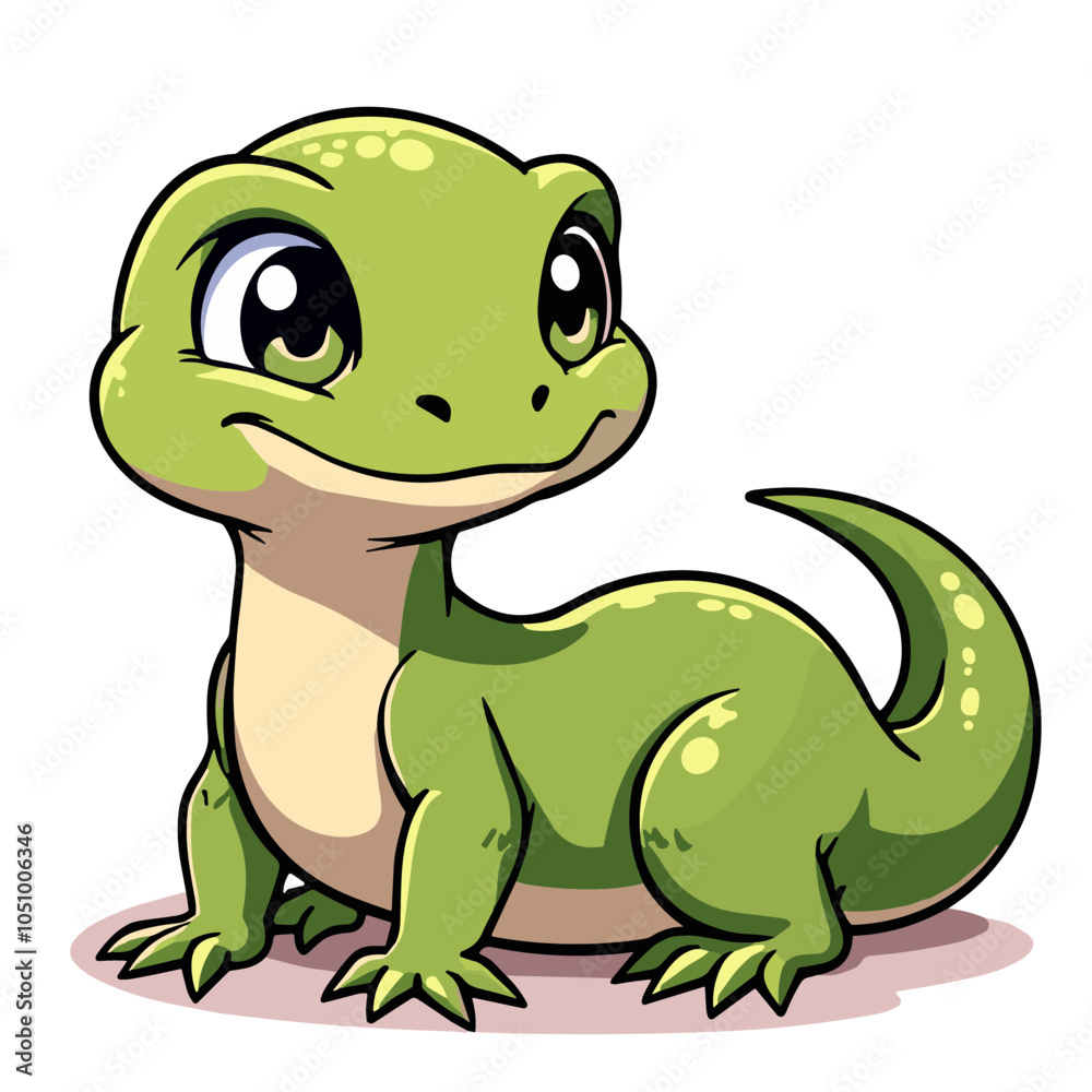 Fototapeta premium Vector illustration of smiling baby dinosaur