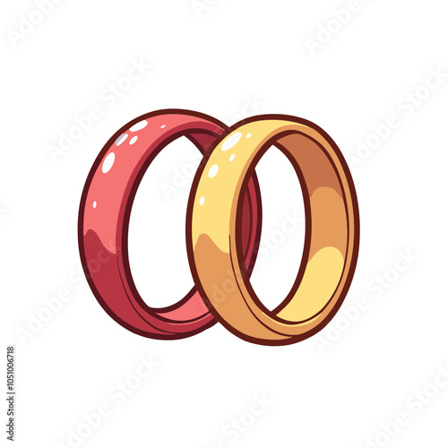 Wedding rings set, vector illustration