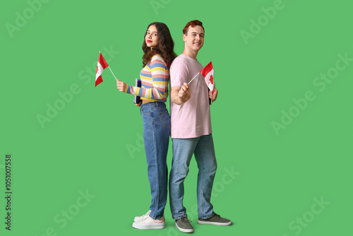 Students with flags of Cana...