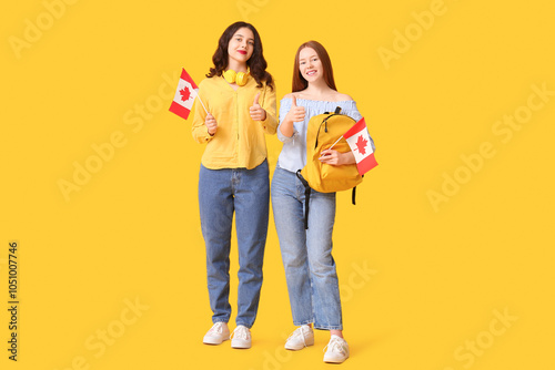 Female students with flags ...