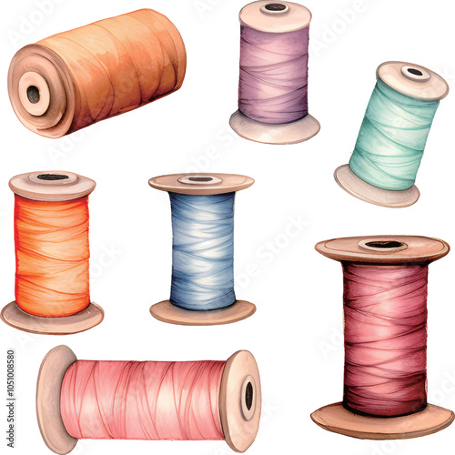 spools of thread isolated