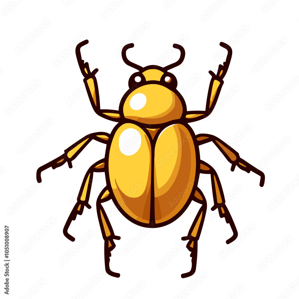 Golden beetle design, vector illustration