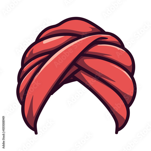 Red turban headwrap design, vector illustration