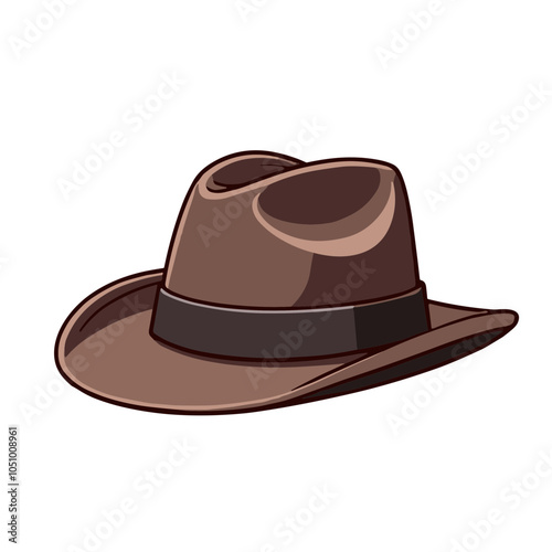 Brown cowboy hat design, vector illustration