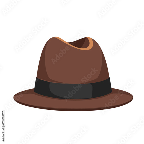 Classic fedora hat design, vector illustration