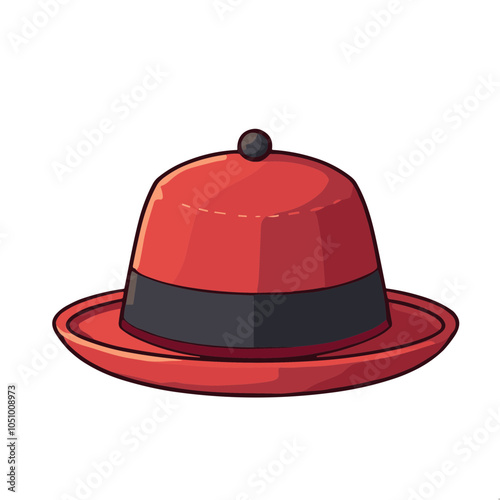 Red bowler hat design, vector illustration