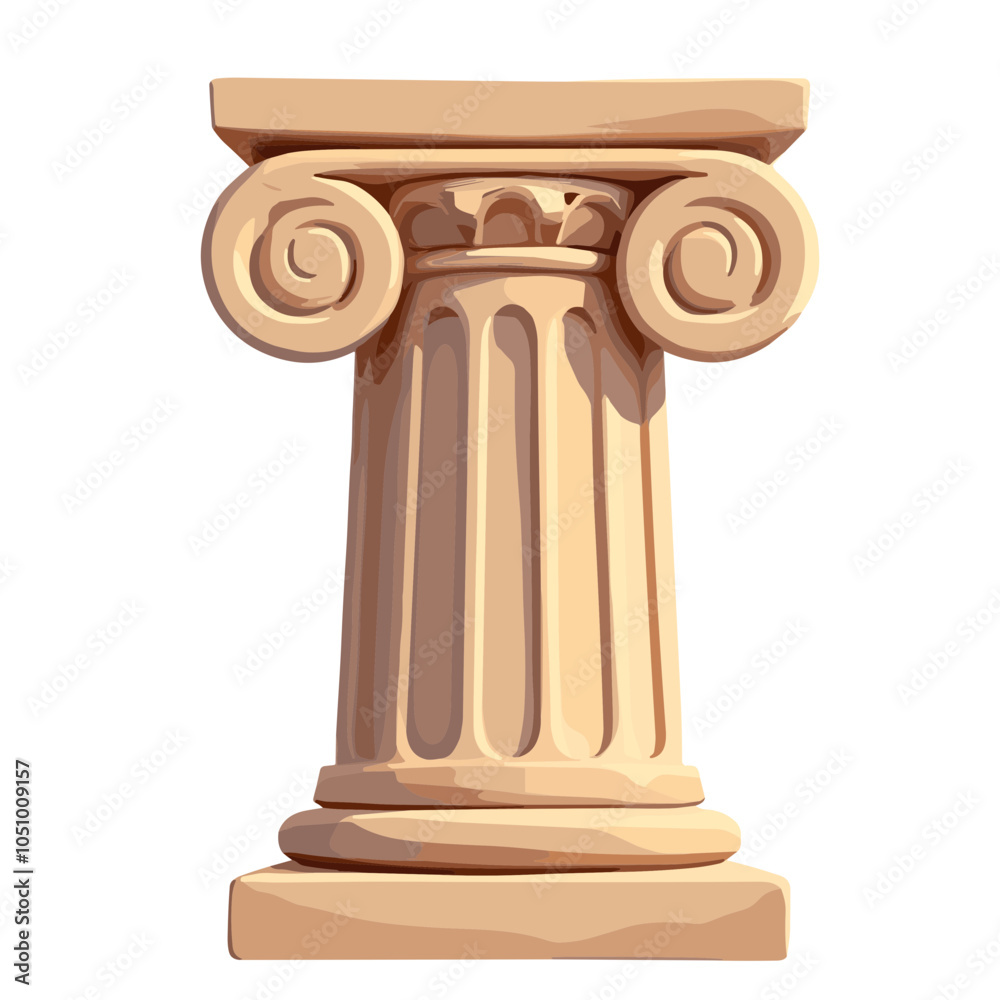 Decorative greek column, vector illustration Decorative greek column, vector illustration