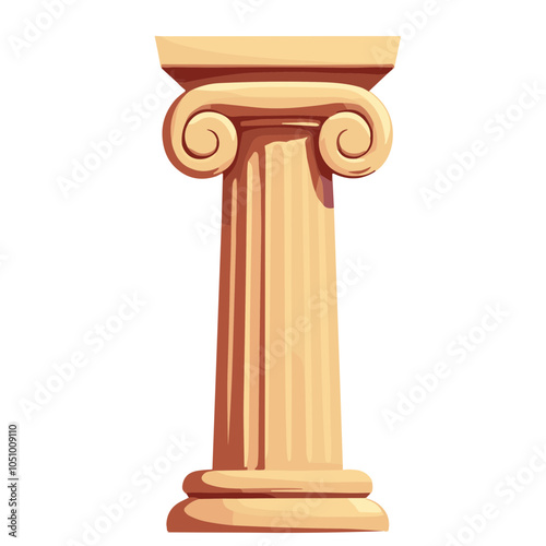 Elegant ionic pillar design, vector illustration