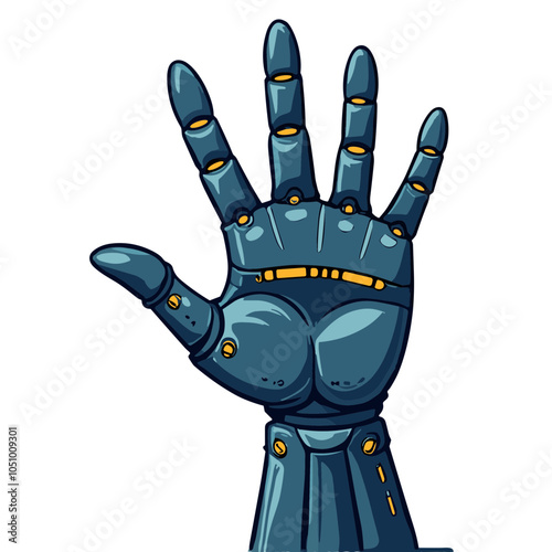 Raised robotic hand design, vector illustration