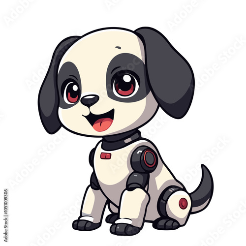 Cute robot puppy design, vector illustration