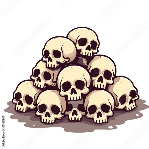 Pile of skulls design, vector illustration