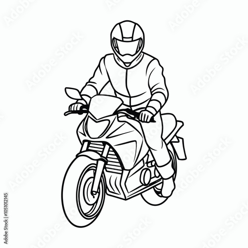 vector drawing of a biker riding a pulsar ns200 branded photo