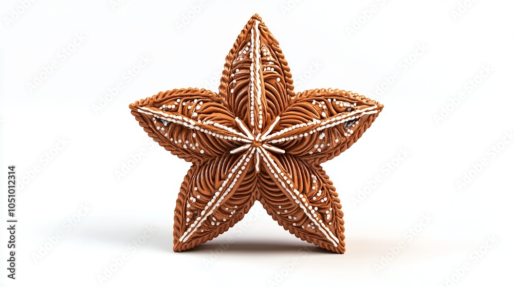 Christmas Star Gingerbread Isolated on White Background, Created Using Generative AI Christmas Star Gingerbread Isolated on White Background, Created Using Generative AI