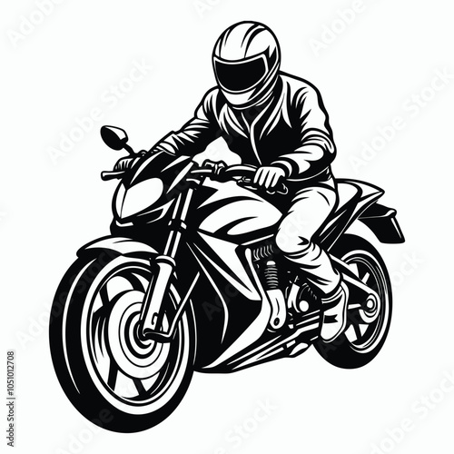 vector drawing of a biker riding a pulsar ns200 branded photo