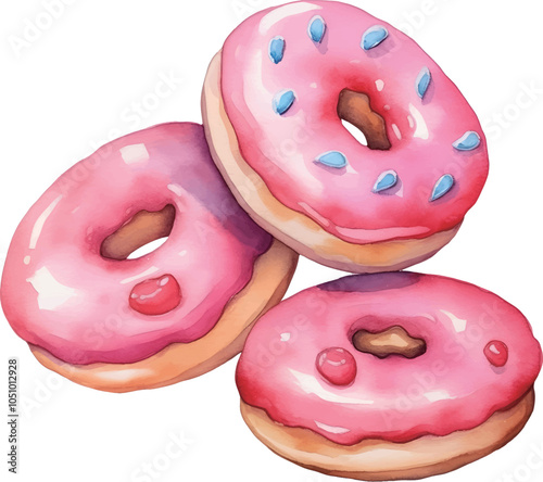 donuts isolated on white background