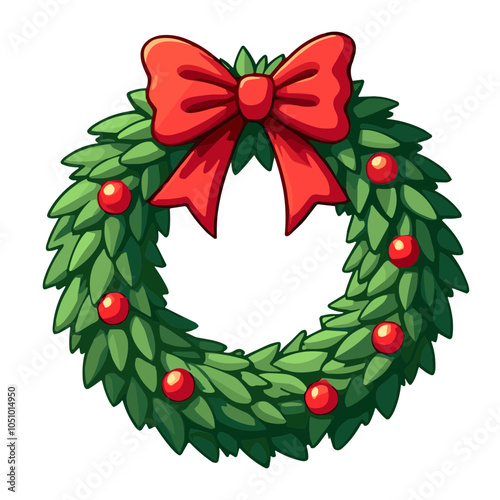 Traditional Christmas Wreath Vector Design