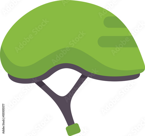 Green bicycle helmet ensuring safety and protection for cyclists while enjoying their ride