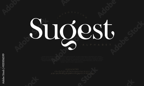 Sugest typography beauty fashion elegant minimalist serif italic fonts decorative wedding vintage retro logos. Minimal luxury font alphabet logo. Vector illustration