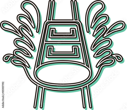 カラーシャドウのテーマパーク関連単品イラストアイコンセット　ウォータースライダー