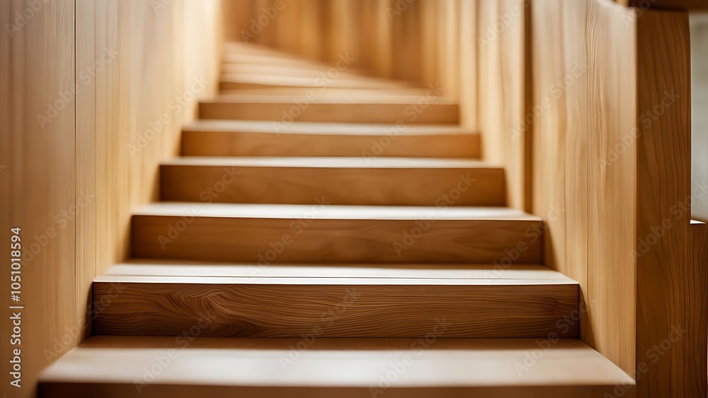 Fototapeta premium wooden staircase in the room