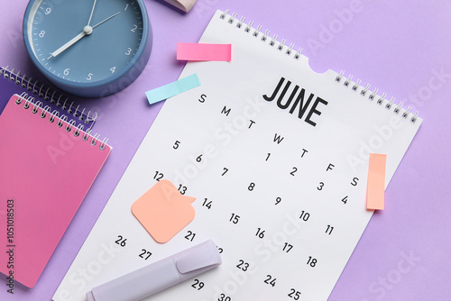 Calendar with alarm clock a...