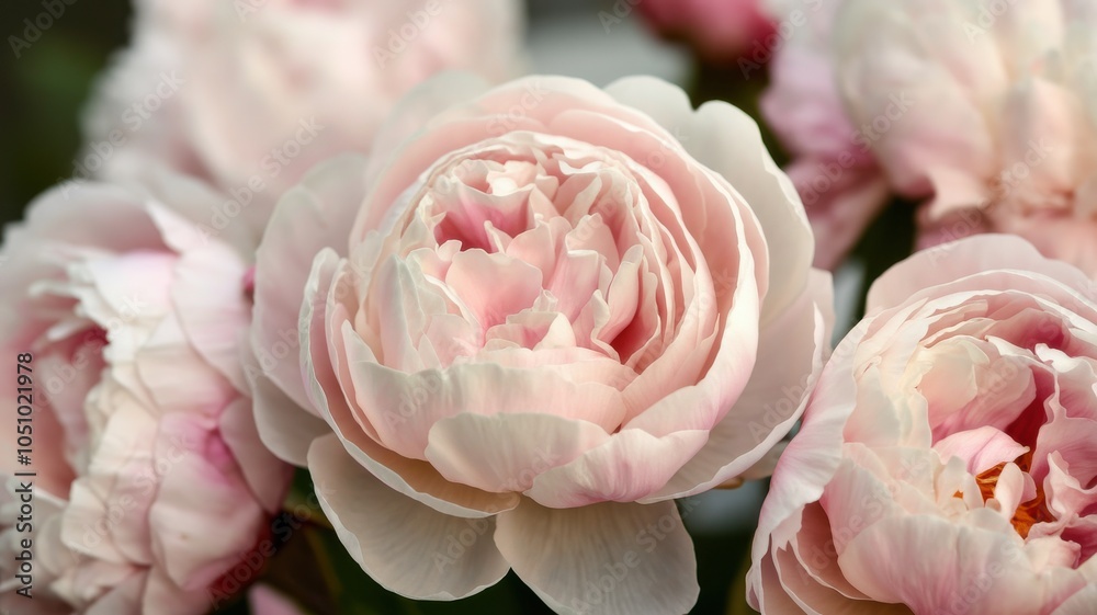 Delicate pink peonies in bloom, showcasing their soft petals and lush beauty. Delicate pink peonies in bloom, showcasing their soft petals and lush beauty.