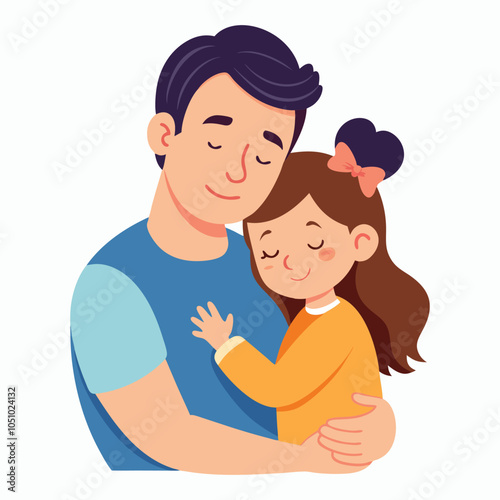  vector illustration father and daughter share a tender moment