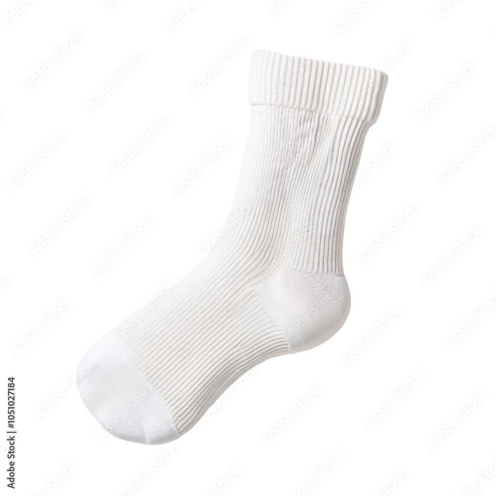 Unraveling Comfort: A Detailed Look at a Classic White Sock, Showcasing Its Soft Texture and Ribbed Design, Perfect for Everyday Wear and Styling Aesthetic Choices. Unraveling Comfort: A Detailed Look at a Classic White Sock, Showcasing Its Soft Texture and Ribbed Design, Perfect for Everyday Wear and Styling Aesthetic Choices.