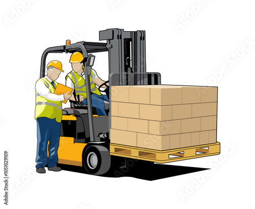 Illustration of Forklift Operator Design Vector 