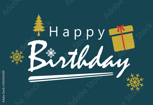 Typography vector design, gifts and elements and Happy Birthday greetings for cards and posters