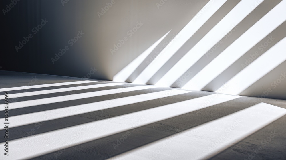 Naklejka premium Abstract light and shadow patterns on a concrete floor.