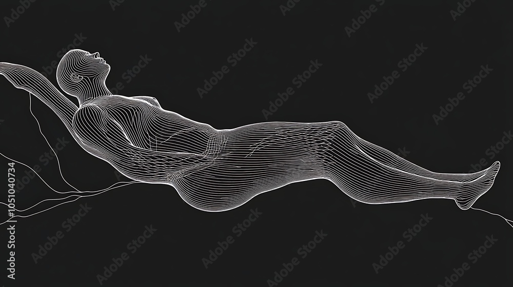 Abstract Illustration of Body Fat Flowing Around Form Abstract Illustration of Body Fat Flowing Around Form