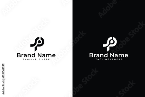 modern abstract SP vector logo