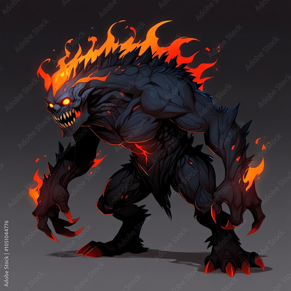 Fototapeta Fiery Demon Illustration