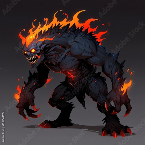 Fiery Demon Illustration photo