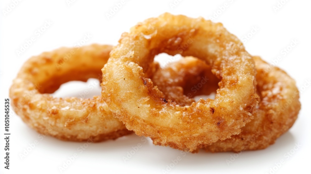 Casual 3D Onion Rings on White Background Casual 3D Onion Rings on White Background