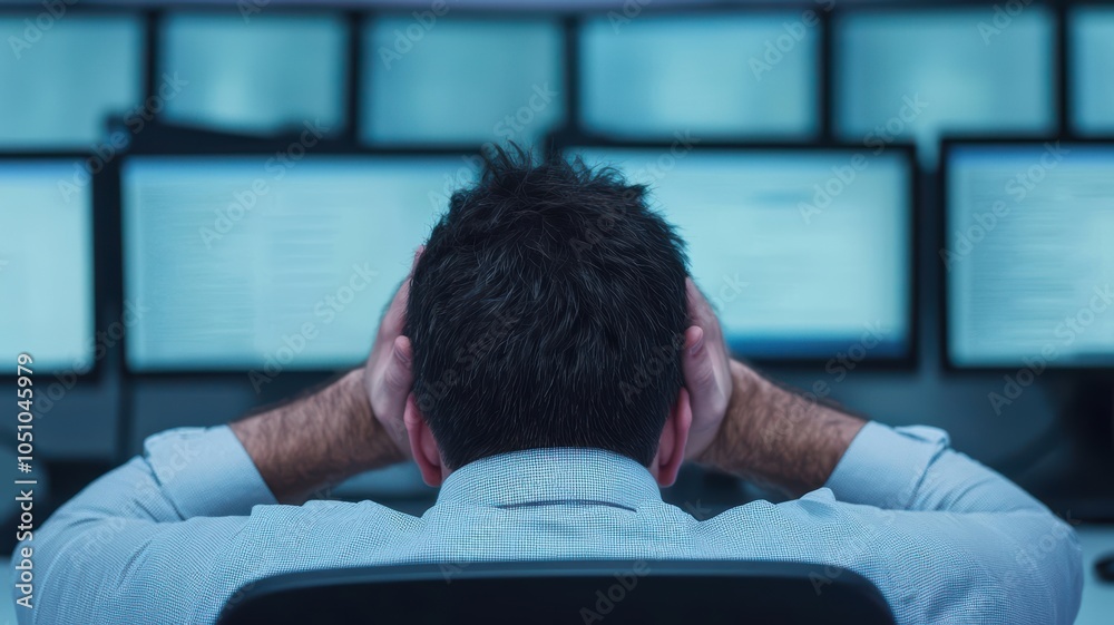 Fototapeta premium Office worker doing ergonomic stretches at desk, symbolizing mobility and prevention of office syndrome