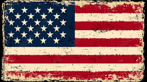 Grunge American Flag Illustration