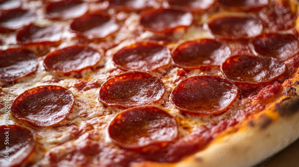 Close-Up of Delicious Pepperoni Pizza on Natural Background Close-Up of Delicious Pepperoni Pizza on Natural Background