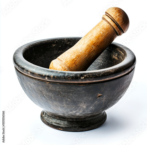 Mortar and pestle isolated on a white background