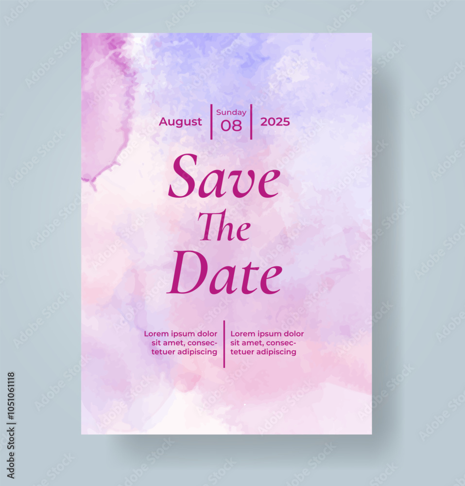 Wedding invitation with Abstract splashed watercolor background Wedding invitation with Abstract splashed watercolor background