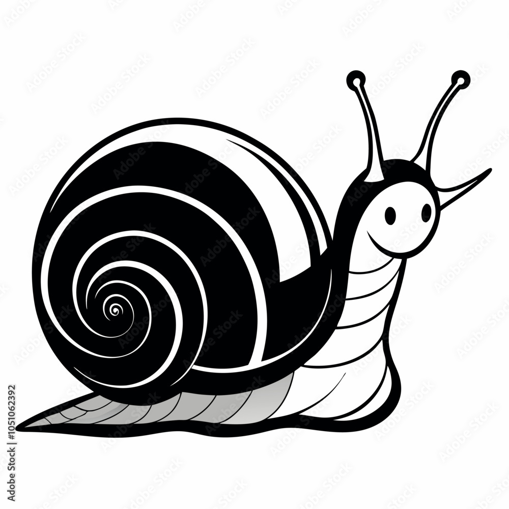 snail on white background