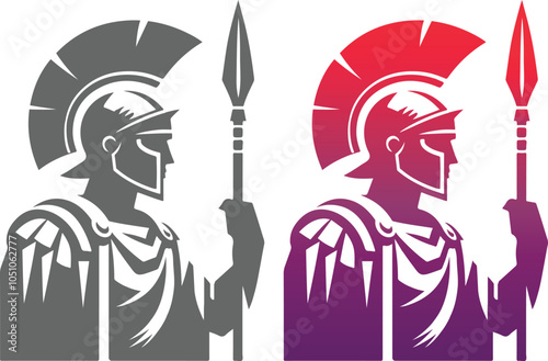 Roman Soldier Logo Design Template