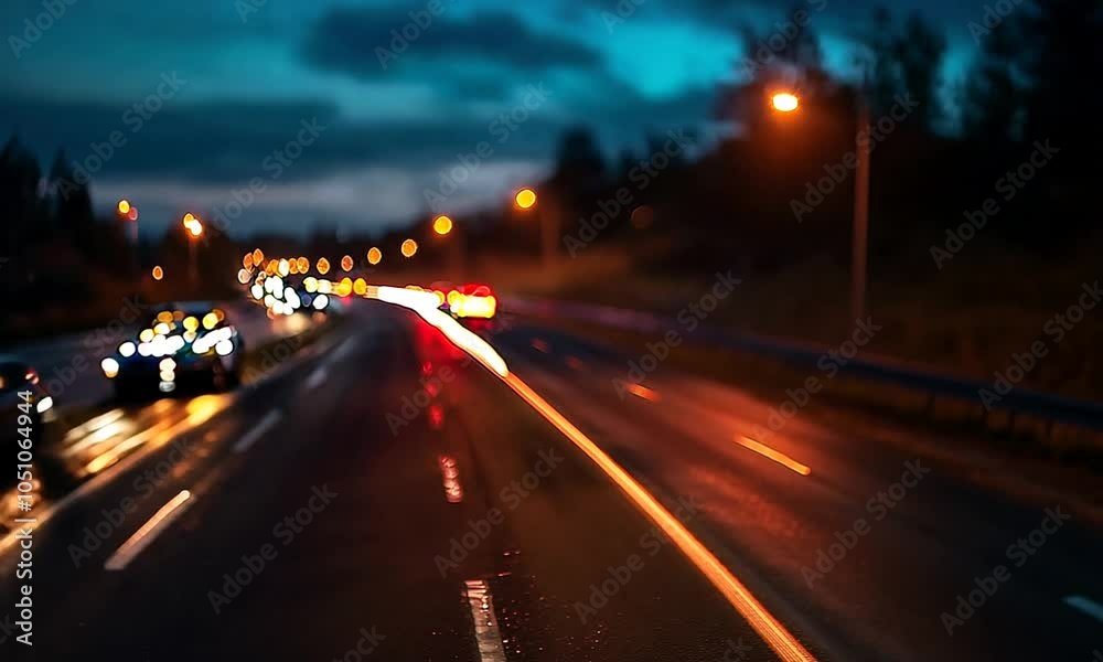 A nighttime road scene with light trails from vehicles creating a dynamic, vibrant atmosphere. A nighttime road scene with light trails from vehicles creating a dynamic, vibrant atmosphere.