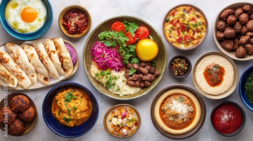 Wallpaper Mural Artistic Eastern Food Arrangement with Fresh Ingredients Torontodigital.ca