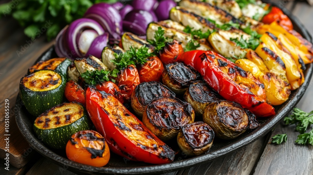 Colorful Mezze Platter with Roasted Vegetables Colorful Mezze Platter with Roasted Vegetables