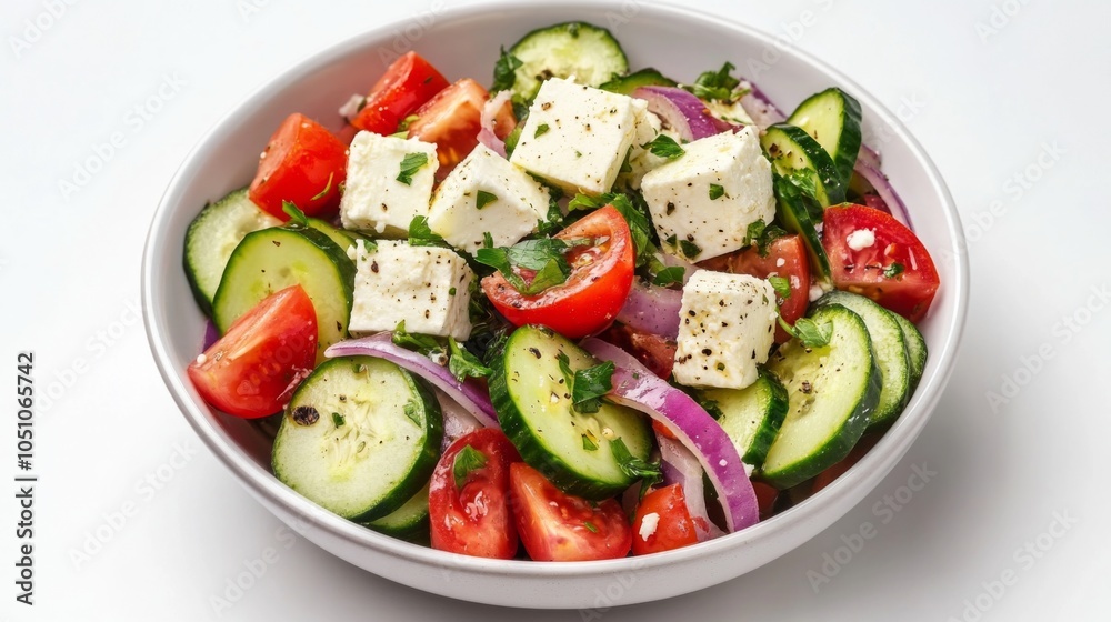 Fresh Cucumber Salad with Feta and Vibrant Colors Fresh Cucumber Salad with Feta and Vibrant Colors